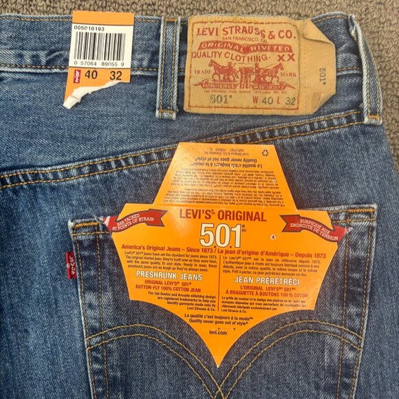 Vintage Levis 501 Jeans 40X32 Preshrunk 38X31 Mid Rise Cotton Dead Stock Mexico - Picture 7 of 9